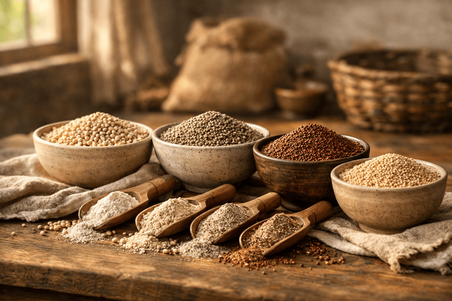 Illustrated millet harvest arrangement